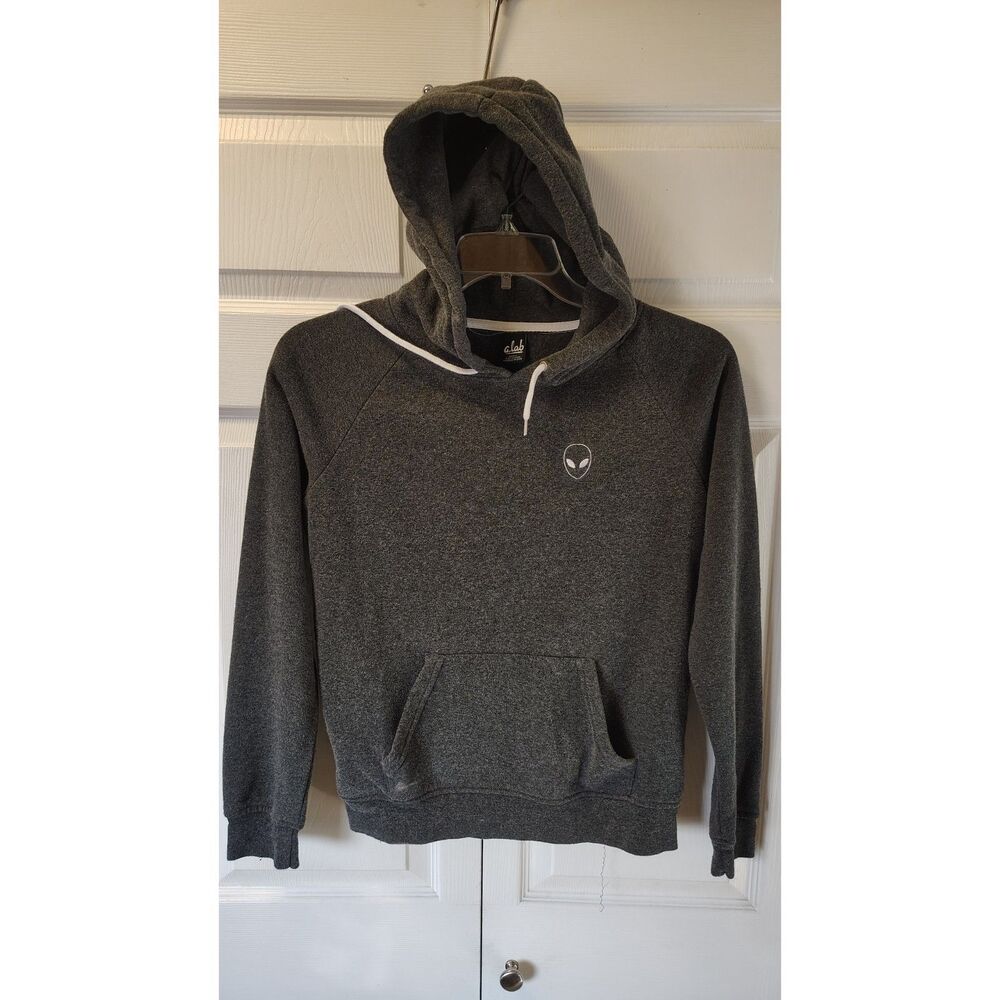 A-Lab Gray embroidered alien Graphic hoodie Small